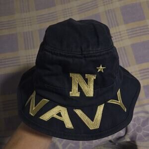 Adidas Navy Annapolis Boonie Bucket Hat USNA Large XL Embroidered Vintage Y2k US